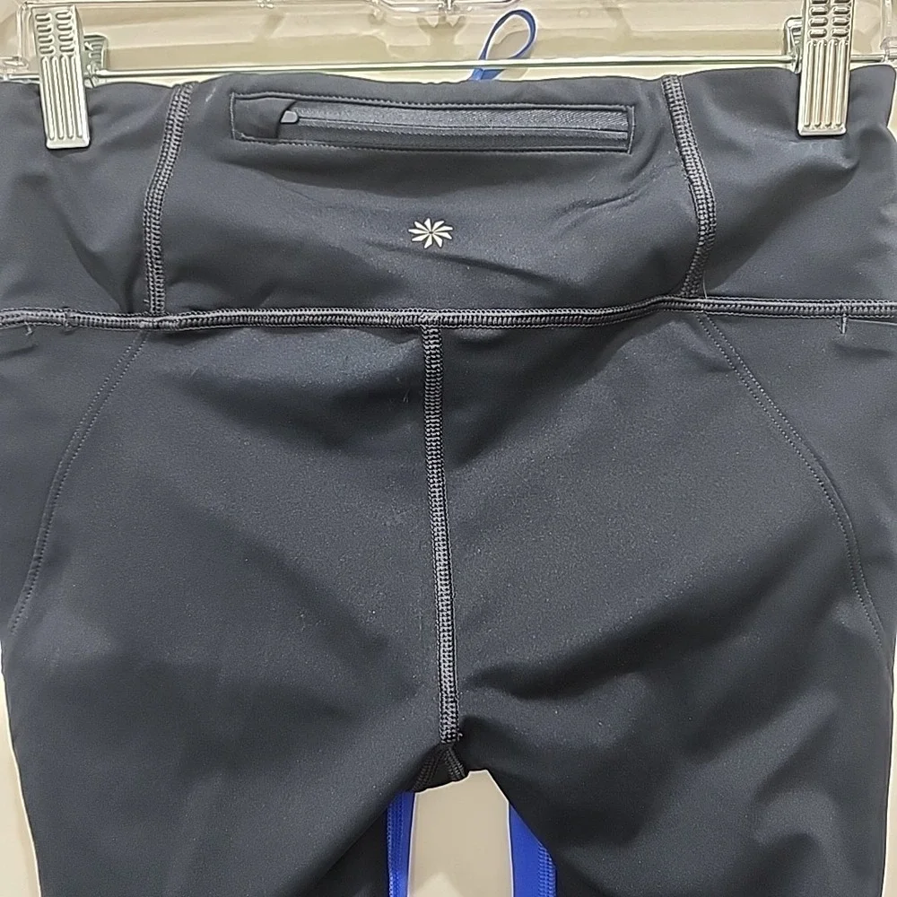 ATHLETA Tanzanite Blue VELOCITY COLORBLOCK CAPRI Stash Pocket Cropped Legging XS